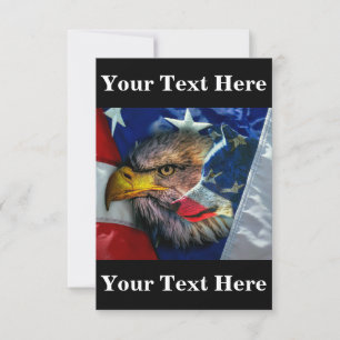 Bald Eagle Wolf American Flag Dankeskarte