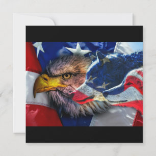 Bald Eagle Wolf American Flag Einladung