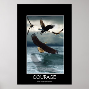 Bald Eagles COURAGE Motivierend Art Poster