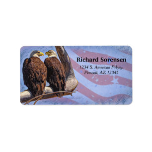 Bald Eagles US Flagge Patriotic Theme Labe Adressaufkleber