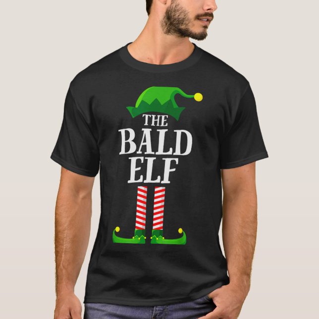 Bald Elf Matching Family Group Christmas Party Pyj T-Shirt (Vorderseite)