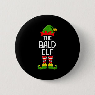 Bald Elf Xmas Matching Family Elf Squad Weihnachte Button
