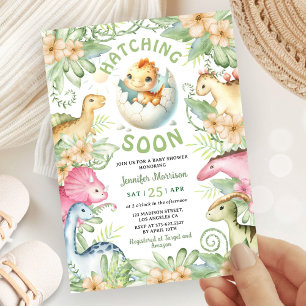 Bald erscheinende Dinosaurier-Baby-Party geschlech Einladung