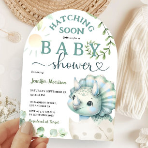 Bald erscheinende Dinosaurier-Baby-Party Junge Bla Einladung