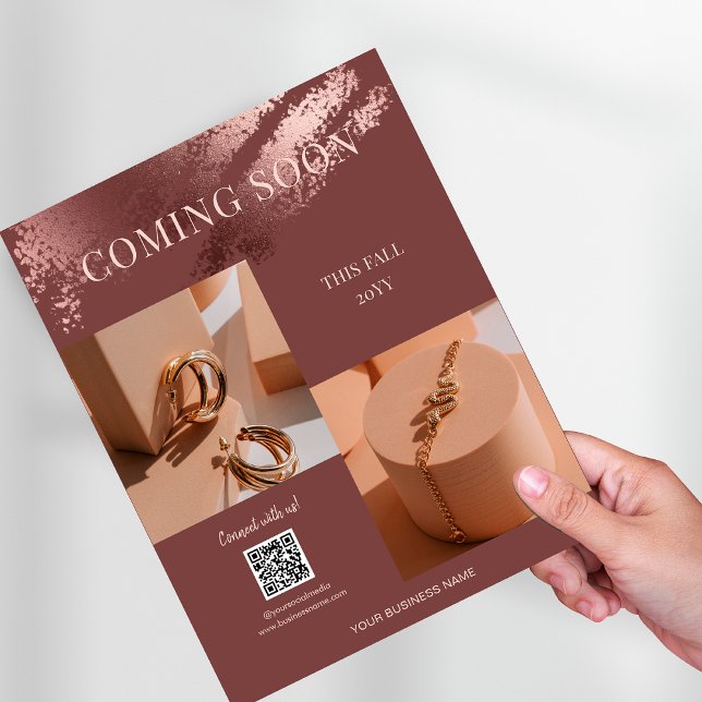 Bald erscheinende Fotos Geschäft Promo QR Code Flyer (Coming Soon Photos Business Promo QR Code Flyer)