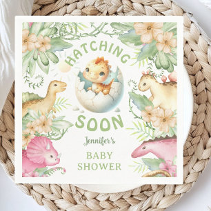 Bald erscheinendes Dinosaurier-Baby-Shower geschle Serviette