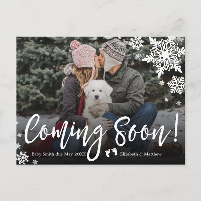 Bald Foto Schwangerschaft Ankündigung Postkarte (Vorderseite)