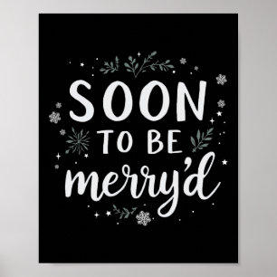 Bald Fröhlich Verlobtes Weihnachten Verlobtes Paar Poster
