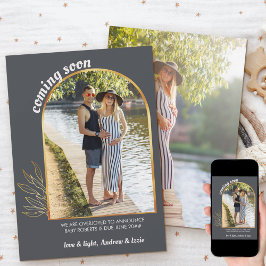 Bald Gold Arch 2 Foto Graue Schwangerschaft Ankündigung