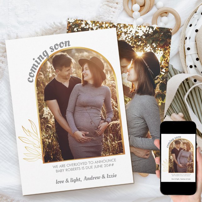 Bald Gold Arch 2 Foto Schwangerschaft Ankündigung (Von Creator hochgeladen)