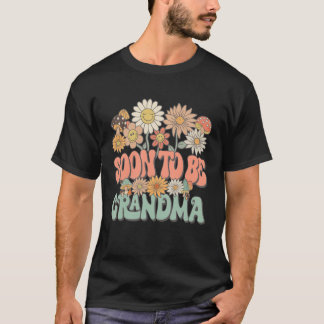 Bald Großmutter Daisy Wildflower Schwangerschaft T-Shirt
