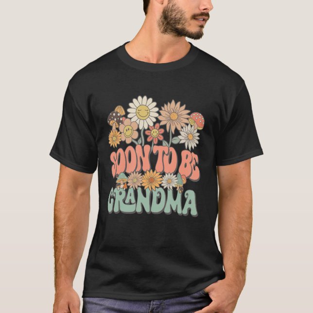 Bald Großmutter Daisy Wildflower Schwangerschaft T-Shirt (Vorderseite)