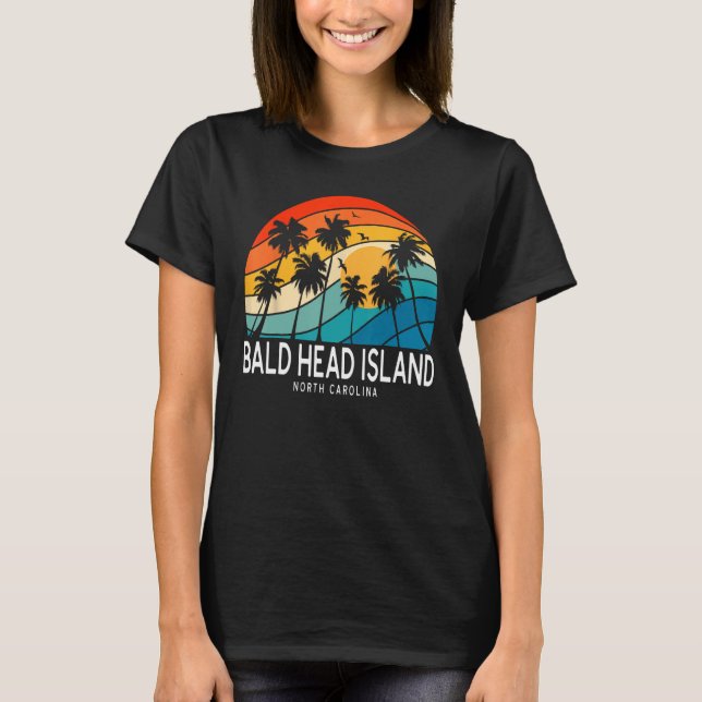 Bald Head Island North Carolina Palm Tree Beach So T-Shirt (Vorderseite)
