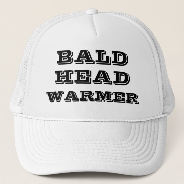 BALD HEAD WARMER Funny Humorous Truckerkappe (Vorderseite)