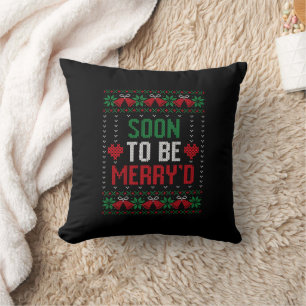 Bald Heiratende Merry'd Weihnachtsbraut und Bräuti Kissen