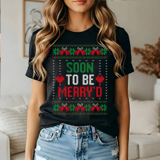 Bald Heiratende Merry'd Weihnachtsbraut und Bräuti T-Shirt
