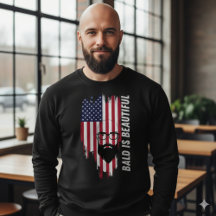 Bald Is Beautiful American Flag T-Shirt