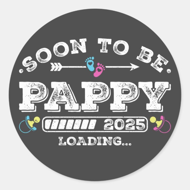 Bald ist Pappy 2025 Ladung Runder Aufkleber (Vorderseite)