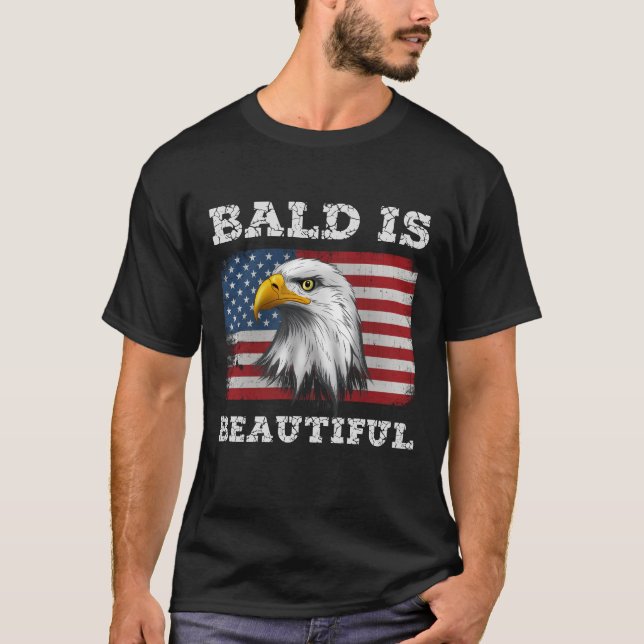 Bald ist schön 4. Juli Amerika Adler T-Shirt (Vorderseite)