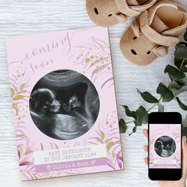 Bald kommt das UltraschallFoto Pink Gold Foliage Ankündigung (Von Creator hochgeladen)