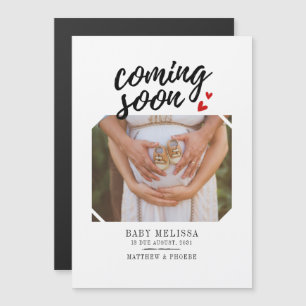 Bald kommt die Baby Girl Pregnancy Magneteinladung