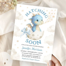 Bald Kommt Drachen-Baby-Party Junge Dusty Blue