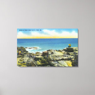 Bald Kopf Cliffs View the Rocks and Surf Leinwanddruck