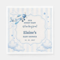 Bald Landung Blaues Jungen Flugzeug Babyparty