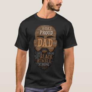 Bald Man Afroamerikanischer Vater Barted Vatertag T-Shirt