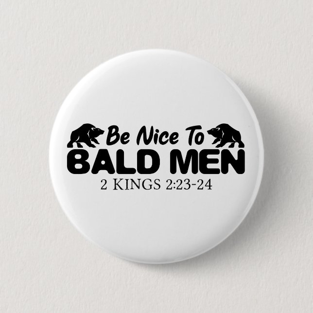 Bald Men Christlich Bible Verse Button (Vorderseite)