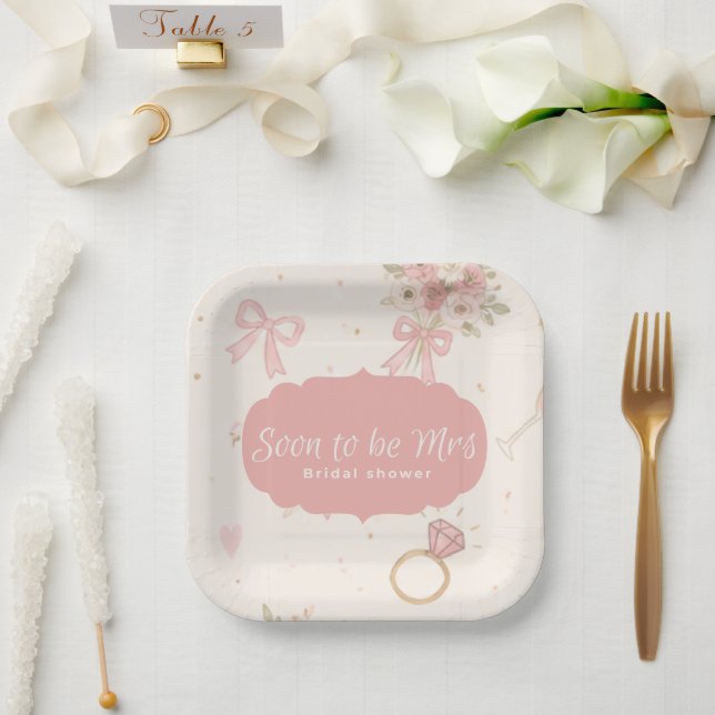 Bald Mrs Papierplatte Pappteller (Hochzeit)