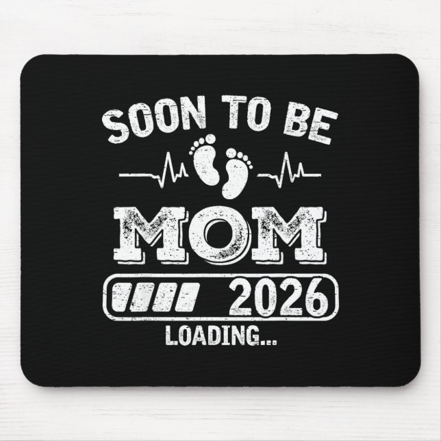 Bald Mutter 2026 Funny Schwangerschaftsankündigung Mousepad (Vorne)