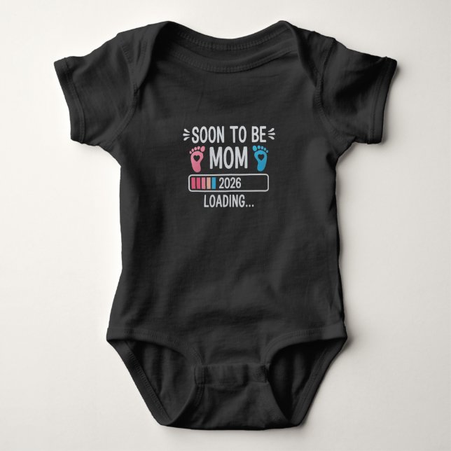 Bald Mutter 2026 Schwangerschaftsankündigung wird  Baby Strampler (Vorderseite)