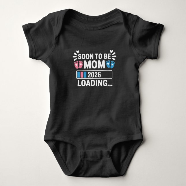 Bald Mutter 2026 Schwangerschaftsankündigung wird  Baby Strampler (Vorderseite)