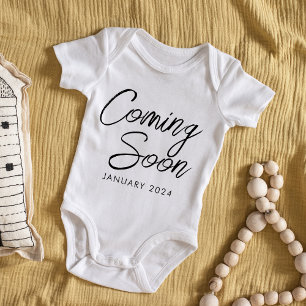 Bald neue Baby Ankündigung Unisex Strampler