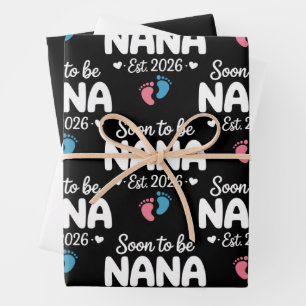 Bald Oma 2026 Lustige Schwangerschaftsankündigung  Geschenkpapier Set