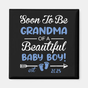 Bald Oma Eines Schönen Babyjungen Enthüllung Magnet