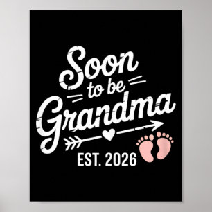 Bald Oma Schwangerschaftsankündigung Est 2026 Poster