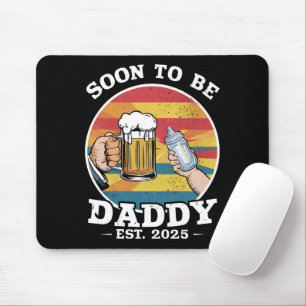 Bald Papa 2025 Erster Papa 2025 Retro Mousepad