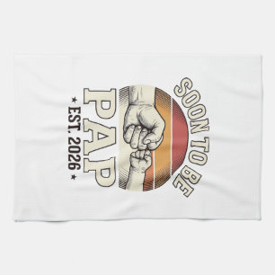 Bald Papa 2026 Vintage Baby Fist Bump Design_ Geschirrtuch