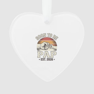 Bald Papa 2026 Vintage Baby Fist Bump Design_ Ornament