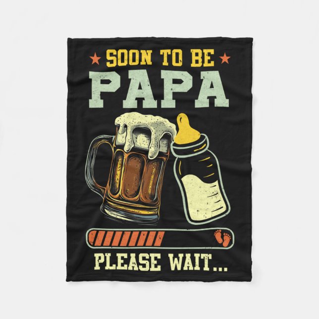 Bald Papa Est 2025 Schwangerschaftsankündigung Lo Fleecedecke (Vorderseite)