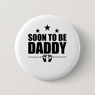 Bald Papa Schwangerschaftsankündigung Reveal Dad Button
