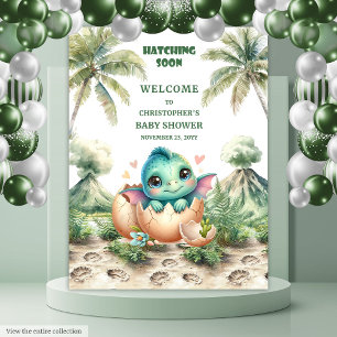 Bald Personalisierter Baby Dusche Banner Dino Wandteppich