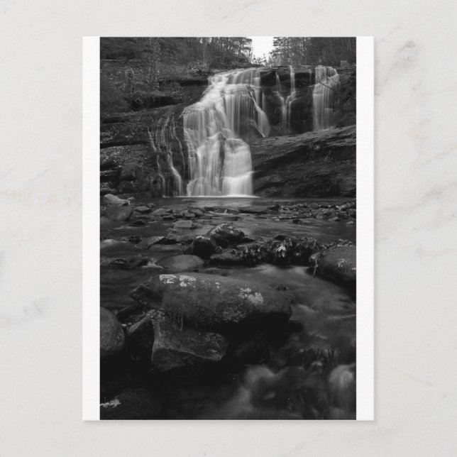 Bald River Falls bw.jpg Postkarte (Vorderseite)