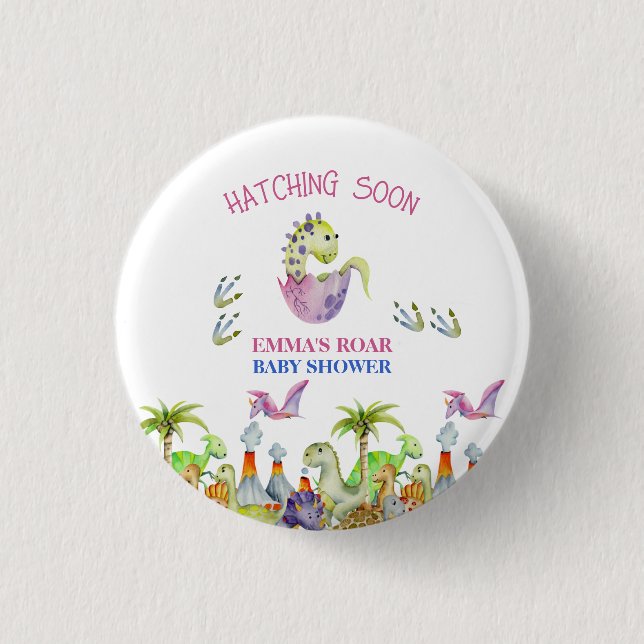 Bald Schlupf brüllt MÄDCHEN Baby-Party  Button (Vorderseite)