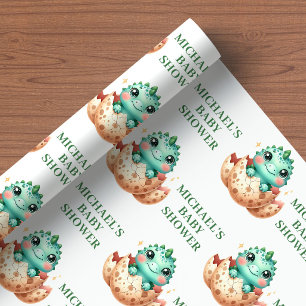 Bald Schlüpfend Süße Dino Baby Shower Geschenkpapi Geschenkpapier