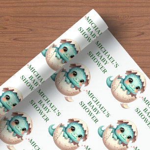 Bald Schlüpfende Dino-Ei-Baby-Party-Geschenkpapier Geschenkpapier