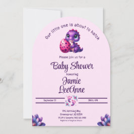 Bald schnuppern Baby Dinosaur Pink Baby Dusche Einladung