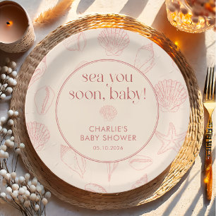 Bald sehen wir uns, Baby, Küsten-Baby-Party-Papier Pappteller
